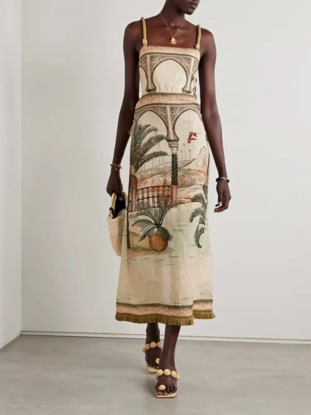 Johanna Ortiz Cartagening Printed Linen-Voile Dress